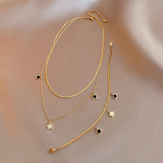 Fashion Star Titanium Steel Enamel Women's Necklace