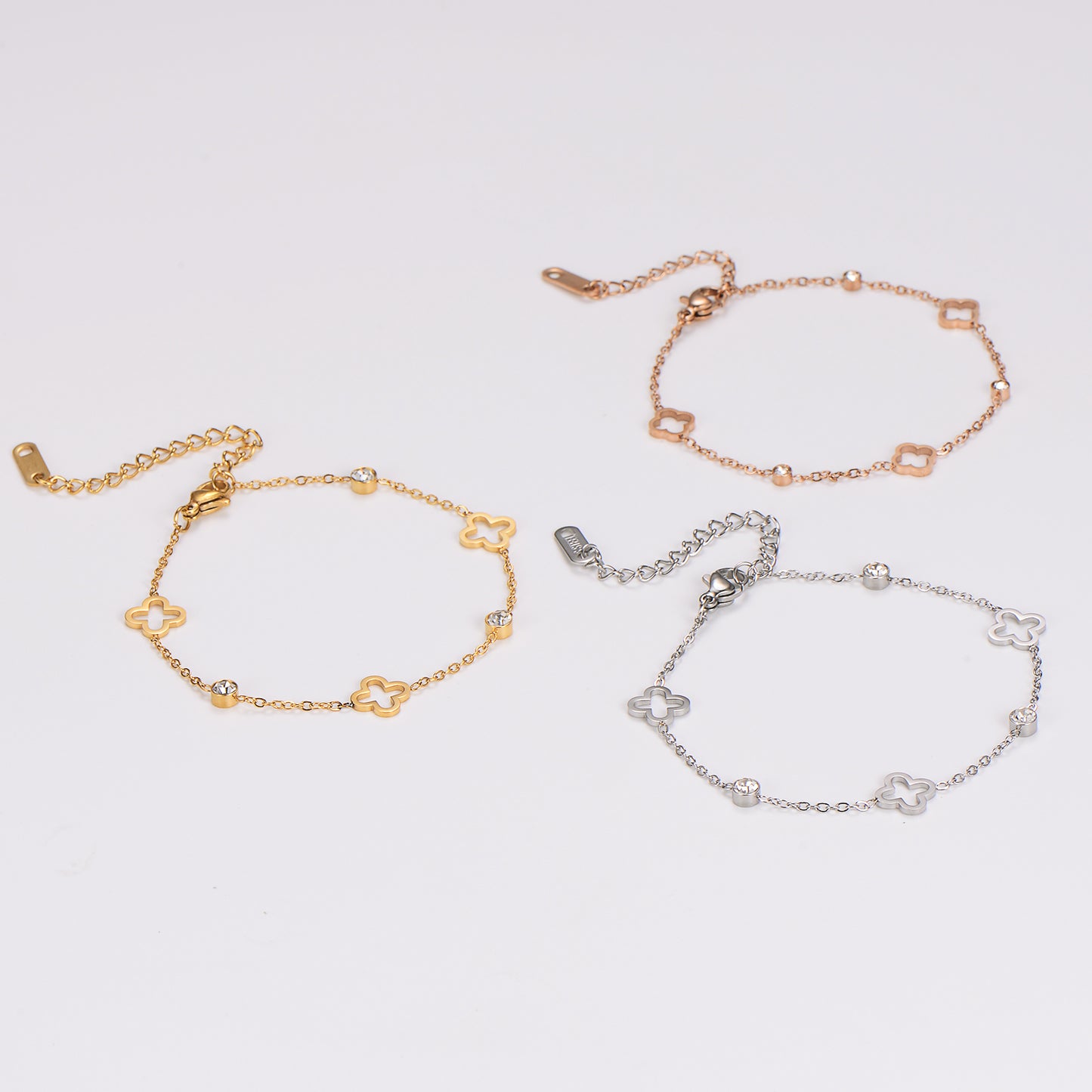 Commute Flower 304 Stainless Steel Bracelets